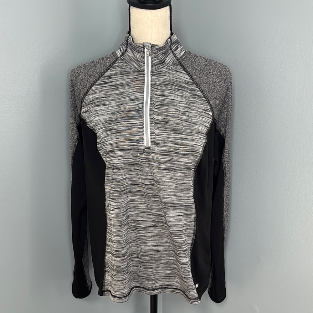 ***Avia Women’s Black/Gray Activewear 1/4 Zip Top Sz M